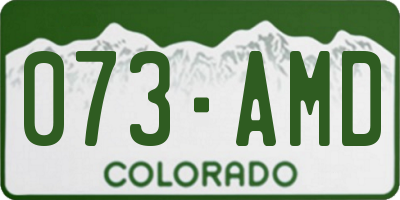 CO license plate 073AMD