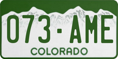 CO license plate 073AME