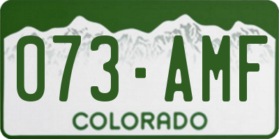 CO license plate 073AMF