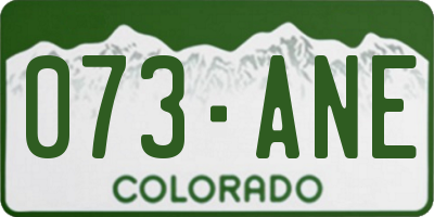 CO license plate 073ANE