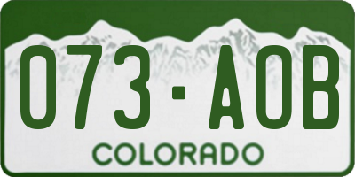 CO license plate 073AOB