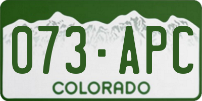 CO license plate 073APC