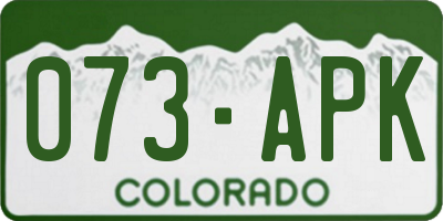 CO license plate 073APK