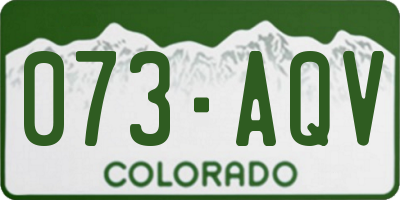 CO license plate 073AQV