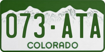 CO license plate 073ATA