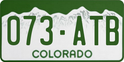 CO license plate 073ATB