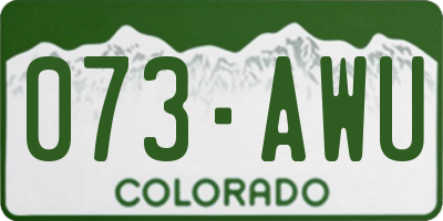 CO license plate 073AWU