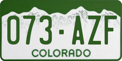 CO license plate 073AZF