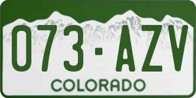 CO license plate 073AZV