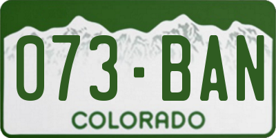 CO license plate 073BAN