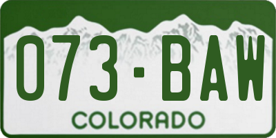 CO license plate 073BAW