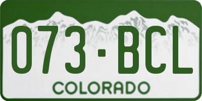 CO license plate 073BCL
