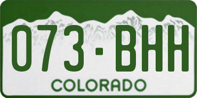 CO license plate 073BHH