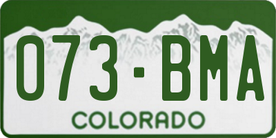 CO license plate 073BMA