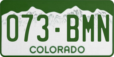 CO license plate 073BMN