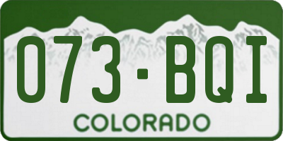 CO license plate 073BQI