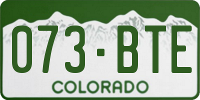 CO license plate 073BTE