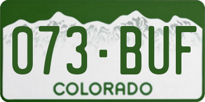 CO license plate 073BUF