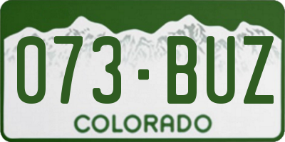 CO license plate 073BUZ