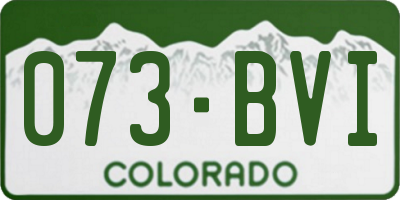 CO license plate 073BVI
