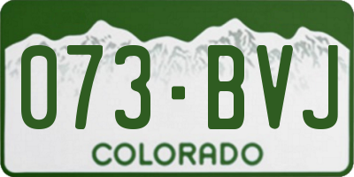 CO license plate 073BVJ