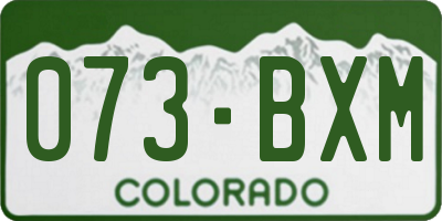 CO license plate 073BXM