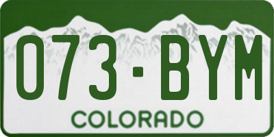 CO license plate 073BYM