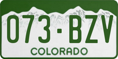 CO license plate 073BZV