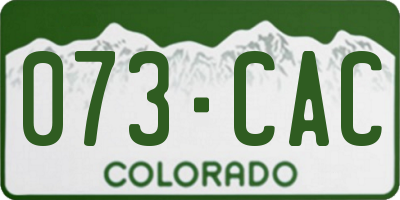CO license plate 073CAC