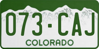 CO license plate 073CAJ