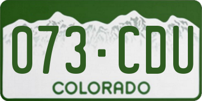 CO license plate 073CDU
