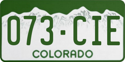 CO license plate 073CIE