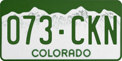 CO license plate 073CKN