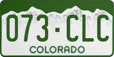CO license plate 073CLC