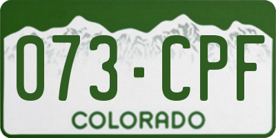 CO license plate 073CPF