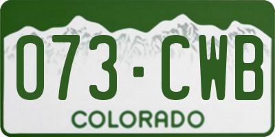 CO license plate 073CWB