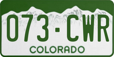 CO license plate 073CWR