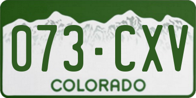 CO license plate 073CXV
