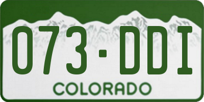 CO license plate 073DDI