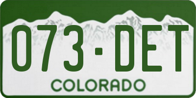 CO license plate 073DET