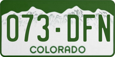 CO license plate 073DFN
