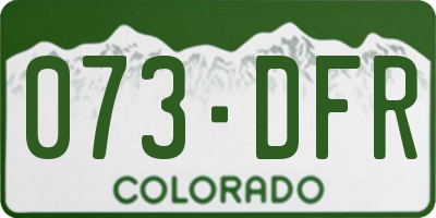 CO license plate 073DFR