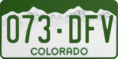 CO license plate 073DFV