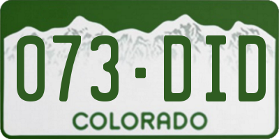 CO license plate 073DID