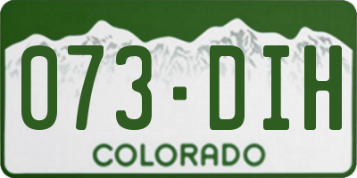 CO license plate 073DIH