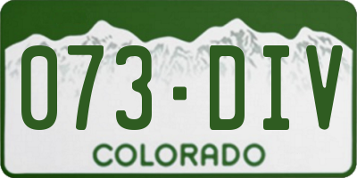 CO license plate 073DIV