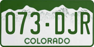 CO license plate 073DJR