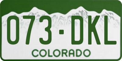 CO license plate 073DKL