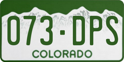 CO license plate 073DPS