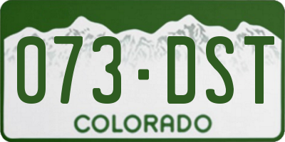CO license plate 073DST